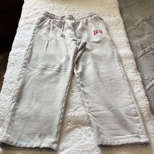 Victoria's Secret Light Gray Track Joggers with Red Logo
